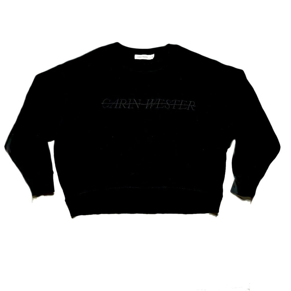 Carin Wester Spellout Black Crewneck Sweater